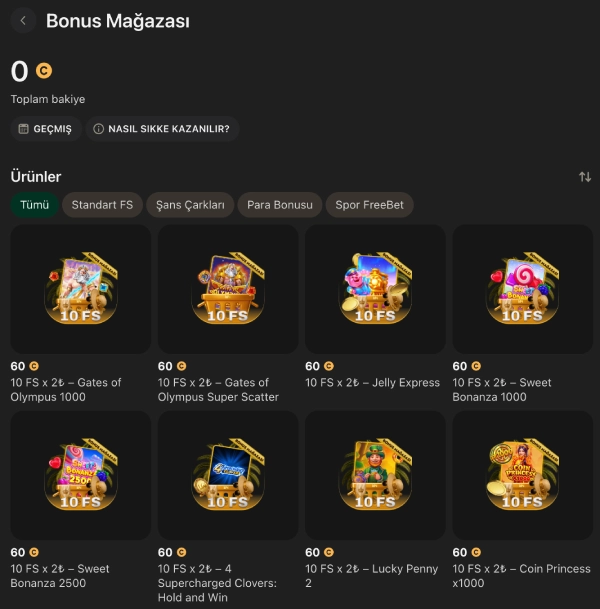 1 king vip ödül mağazasında puan karşılığı ürünler